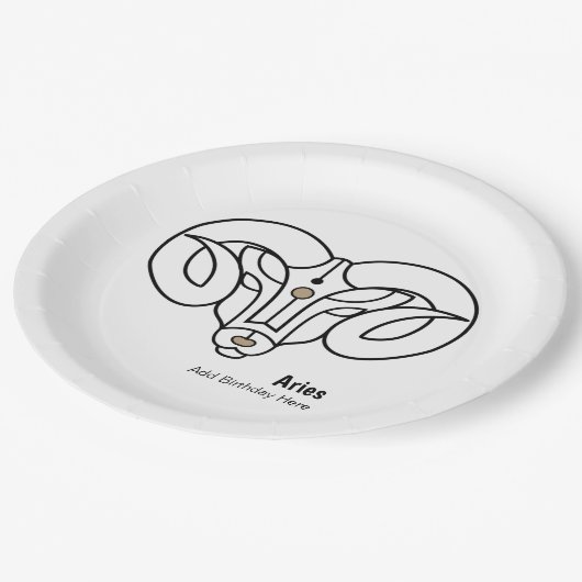 Assiettes En Carton Lance le bélier zodiac personnalisé (Angle)