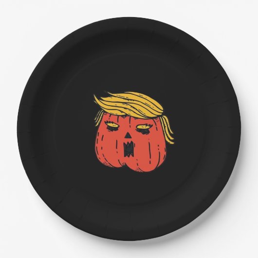 Assiettes En Carton Lance-Le Sortir Comme Un Citrouille Trumpkin Hallo (Devant)