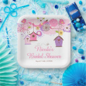 Assiettes En Carton Lancement de mariage avec cages à oiseaux florales (Fête)