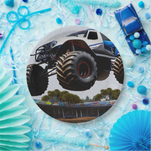 Assiettes En Carton Lancement de Monster Truck,