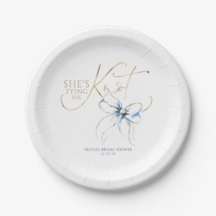 Assiettes En Carton Lancier à Nœud Papillon Dusty Blue Enterrement de