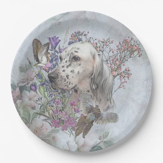 Assiettes En Carton L'Anglais Setter Portrait, art (Devant)