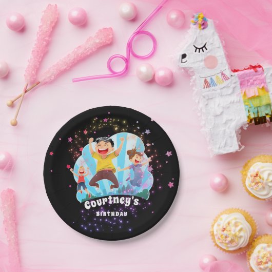 Assiettes En Carton L'anniversaire de enfant de saut de partie de (Fête)