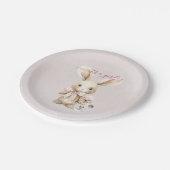 Assiettes En Carton Lapin Baby shower fille (Angle)