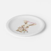 Assiettes En Carton Lapin Baby shower fille (Angle)