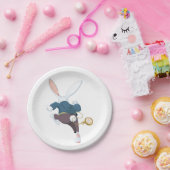 Assiettes En Carton Lapin Blanc Qui S'Éloigne (Fête)