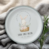 Assiettes En Carton Lapin Bleu Dusky En Panier Floral Anniversaire de