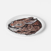 Assiettes En Carton Lapin Brown Lapin Nature Stylo Encre dessin animal (Angle)