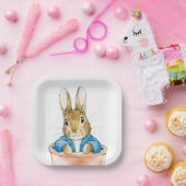 Assiettes En Carton Lapin classique assis dans un pot de plante (Fête)