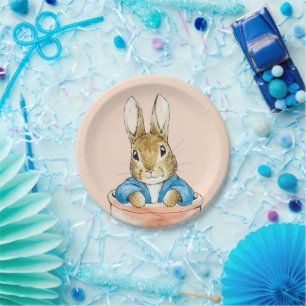 Assiettes En Carton Lapin classique assis dans un pot de plante