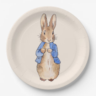 Assiettes En Carton Lapin classique en veste bleue
