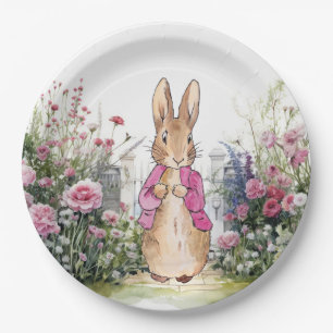 Assiettes En Carton Lapin classique veste rose