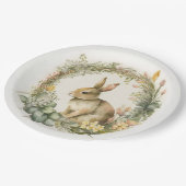 Assiettes En Carton Lapin Dans La Couronne Florale (Angle)