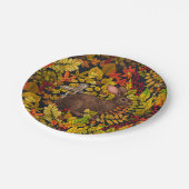 Assiettes En Carton Lapin d'automne en noir (Angle)
