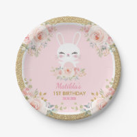 Lapin de bébé de Kawaii/anniversaire floral lapin