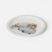 Assiettes En Carton Lapin de Noël Pierre et voiture (Angle)