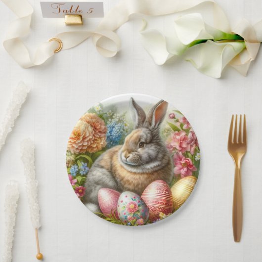 Assiettes En Carton Lapin de Pâques (Mariage)