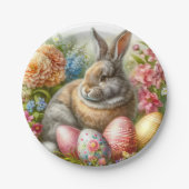 Assiettes En Carton Lapin de Pâques (Devant)
