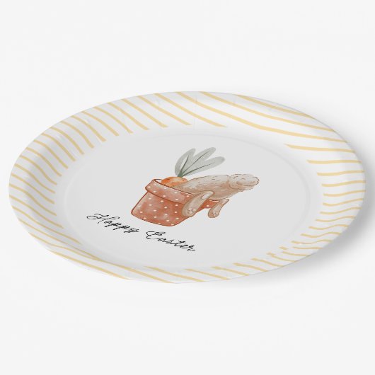 Assiettes En Carton Lapin de Pâques (Angle)