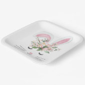 Assiettes En Carton Lapin de Pâques avec oreilles roses (Angulaire)