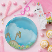 Assiettes En Carton Lapin de Pâques dans l'herbe (Fête)