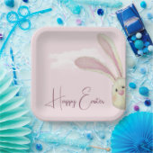 Assiettes En Carton Lapin De Pâques En Rose (Fête)