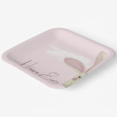 Assiettes En Carton Lapin De Pâques En Rose (Angulaire)