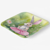 Assiettes En Carton Lapin De Pâques En Tutu Rose (Angulaire)