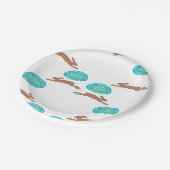 Assiettes En Carton lapin de Pâques et oeufs en blanc (Angle)