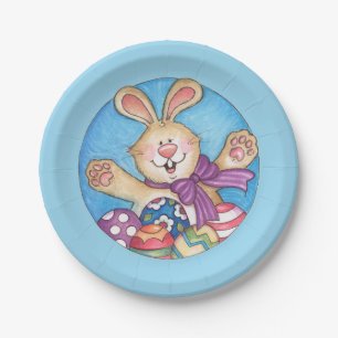 Assiettes En Carton Lapin de Pâques - plaques à papier