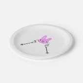 Assiettes En Carton Lapin de ski avec bâtons de ski (Angle)