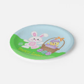 Assiettes En Carton Lapin Et Bébé De Pâques (Angle)
