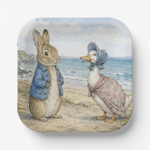 Lapin et canard classiques au bord de la mer