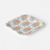 Assiettes En Carton Lapin, Fleurs et Coeurs Plaque Motif en papier (Angulaire)