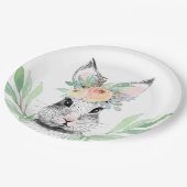 Assiettes En Carton Lapin Floral Pâques (Angle)
