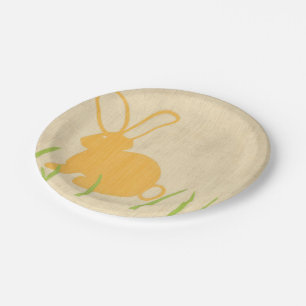 Assiettes En Carton Lapin jaune et herbe verte par Chariklia Zarris