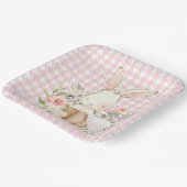 Assiettes En Carton Lapin Lapin Pink Pastel Houndstooth Lapin (Angulaire)