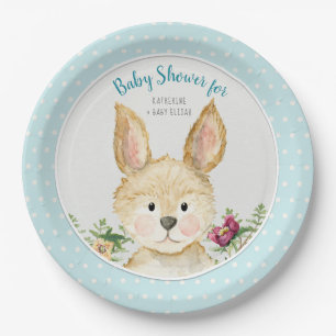 Assiettes En Carton Lapin mignon animal de région boisée de garçon