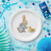 Assiettes En Carton lapin mignon avec canard (Fête)