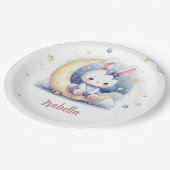Assiettes En Carton lapin mignon et belle lune (Angle)