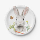Assiettes En Carton Lapin mignon et carotte (Devant)