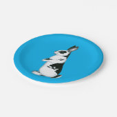 Assiettes En Carton Lapin : Noir et Blanc (Angle)