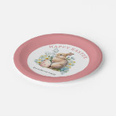 Assiettes En Carton Lapin & Oeuf Floral (Angle)