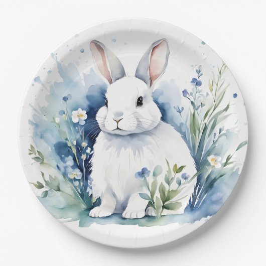 Assiettes En Carton lapin pour Pâques (Devant)