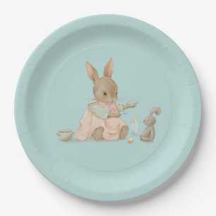 Assiettes En Carton Lapin Rose fille