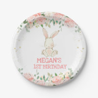 Lapin Rose Floral Lapin Fête Anniversaire