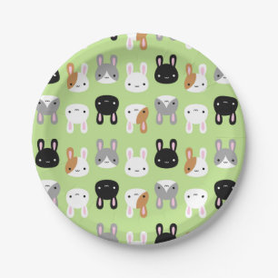Assiettes En Carton Lapins de Kawaii Bunny