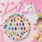 Assiettes En Carton Lapins de Pâques Plaques de papier personnalisées (Fête)