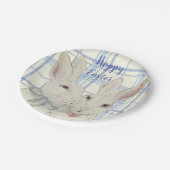 Assiettes En Carton Lapins lapins lapins lapins bleus Plaid Pâques (Angle)