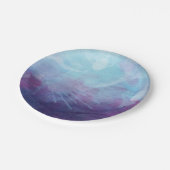 Assiettes En Carton L'aquarelle pourpre bleue éclabousse la conception (Angle)